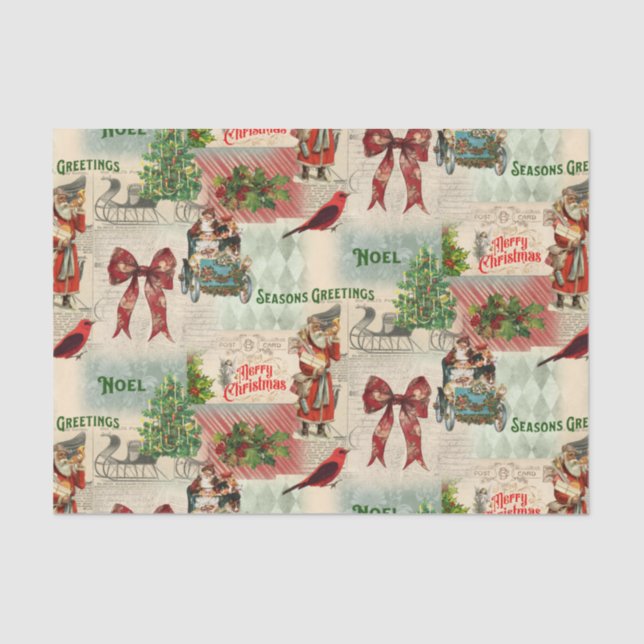 Papier Mousseline Joyeux Noël et Joyeuses Fêtes (Recto)