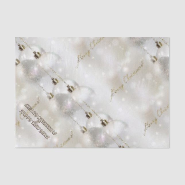 Papier Mousseline Joyeux Noël et une bonne année (Recto)