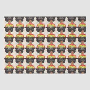 Papier Mousseline Joyeux Noël, Femme noire, Sweat brillant Cadeau