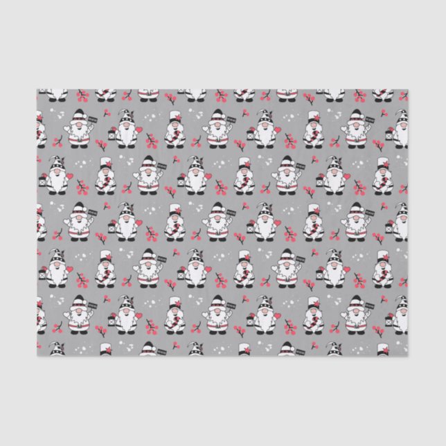 Papier Mousseline JOYEUX NOËL | Gnomes Holly d'hiver (Recto)