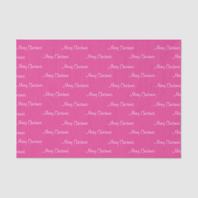 Papier Mousseline Joyeux Noël rose (Recto)