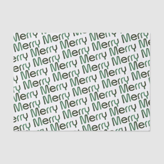 Papier Mousseline Joyeux Noël Vert Gradient Texte de vacances Tissu (Recto)