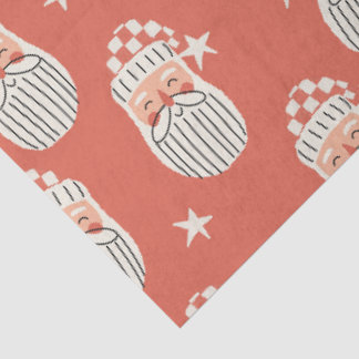 Papier Mousseline Joyeux Noël - visage de Père Noël nurserie hiver É