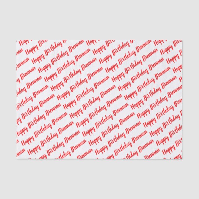 Papier Mousseline Joyeux NOM d'anniversaire personnalisé (Recto)