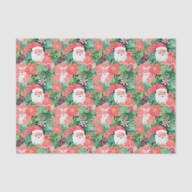 Papier Mousseline Joyeux Palm Beach Noël Père Noël (Recto)