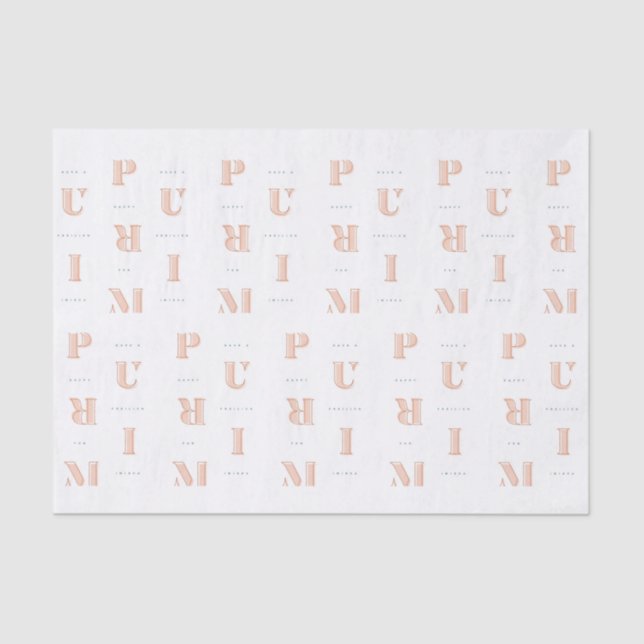 Papier Mousseline Joyeux Purim à Mishloach Manot (Recto)