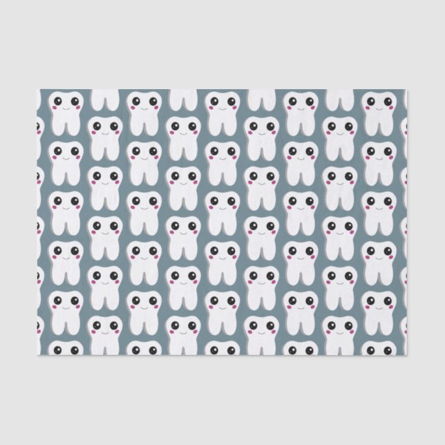 Papier Mousseline Joyeux sourire Dental Tooth mignon Patterné (Recto)