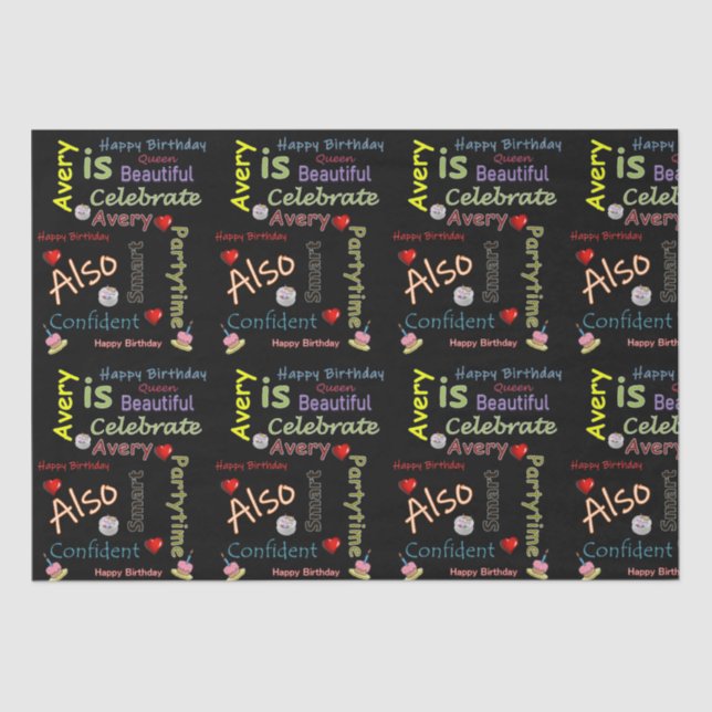 Papier Mousseline Joyeux Tissu D'Anniversaire (Recto)