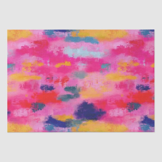 Papier Mousseline Joyeux Vibrant rose Abstrait (Recto)