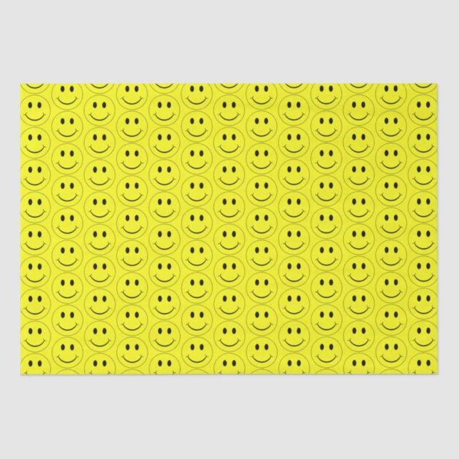 Papier Mousseline Joyeux visage Motif jaune (Recto)