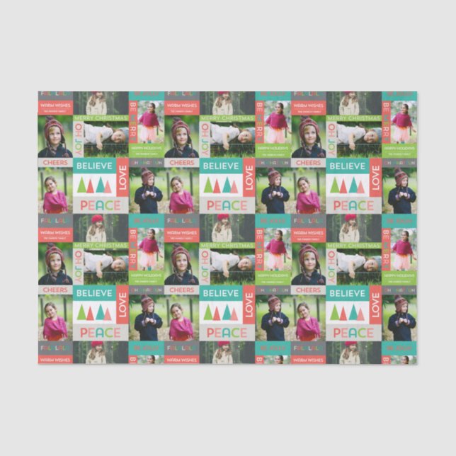 Papier Mousseline Joyful & Bright Holiday 5 Photo Collage (Recto)