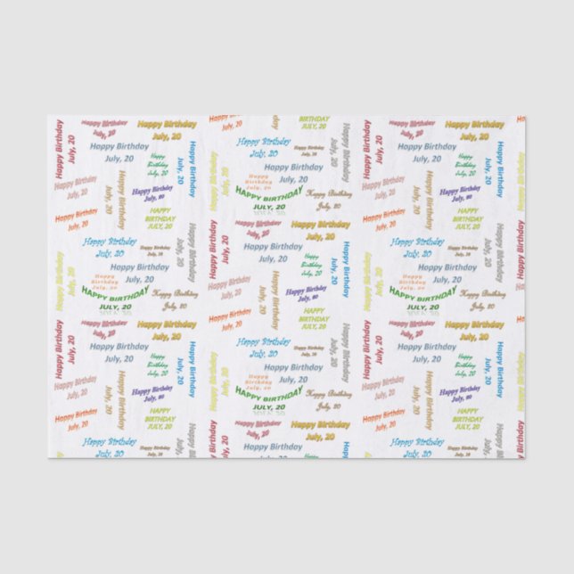Papier Mousseline Juillet 20 Anniversaire Tissue Paper (Recto)