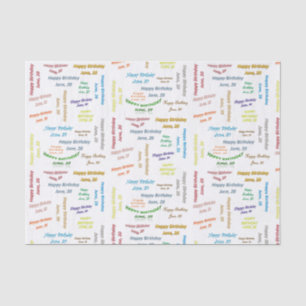 Papier Mousseline Juin, 20 Anniversaire Tissue Paper
