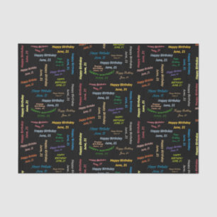 Papier Mousseline Juin, 21 Anniversaire Tissue Paper