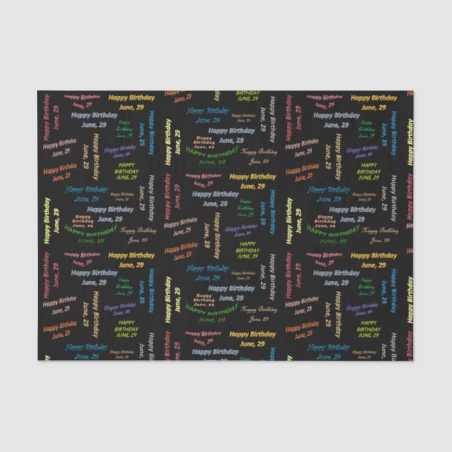 Papier Mousseline Juin, 29 Anniversaire Tissue Paper (Recto)
