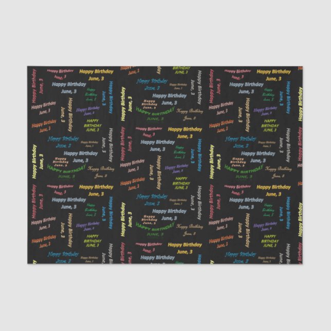 Papier Mousseline Juin, 3 Anniversaire Tissue Paper (Recto)