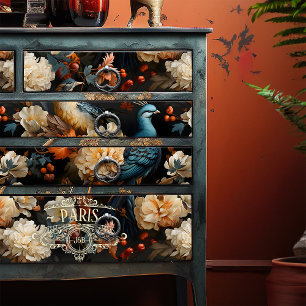 Papier Mousseline Jungle Parrots Vintage Élégant Boho victorien