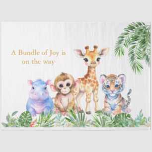 Papier Mousseline Jungle tropicale Bébés animaux