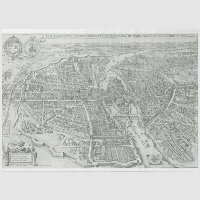 Papier Mousseline Junk Journal Paris Map Arrière - plan (Recto)