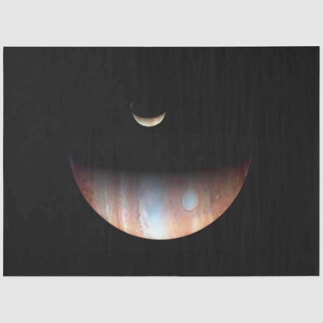 Papier Mousseline Jupiter Géant Gaz Planète & Io Galilée Lune (Recto)