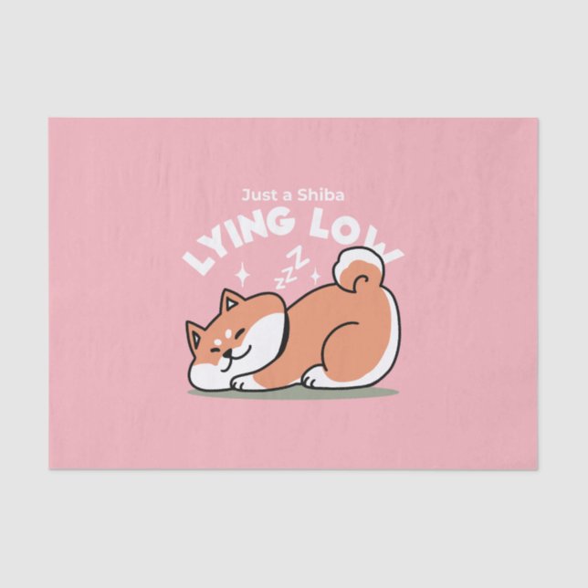 Papier Mousseline Juste un Shiba allongé bas : mignonne conception S (Recto)