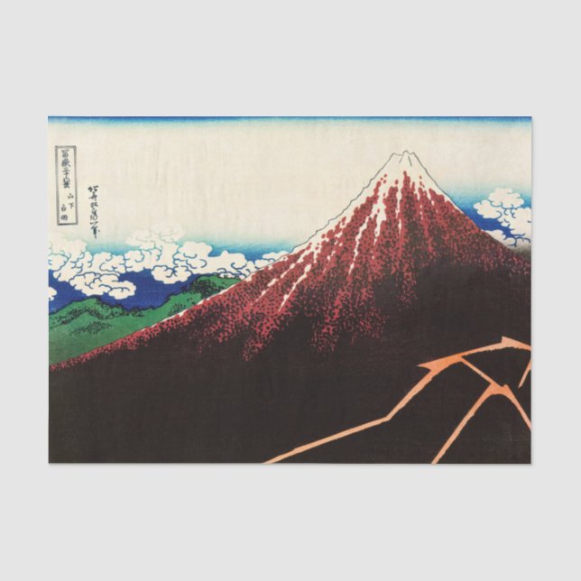 Papier Mousseline Katsushika Hokusai - Éclairages sous le sommet (Recto)