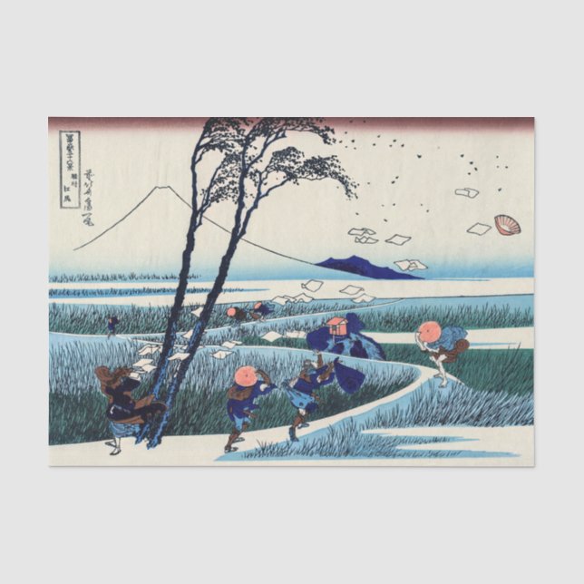 Papier Mousseline Katsushika Hokusai - Ejiri dans la province de Sur (Recto)
