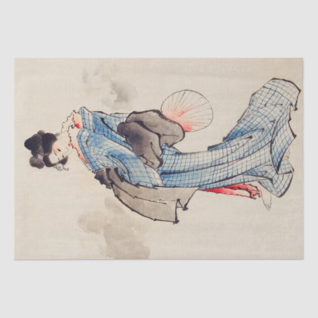 Papier Mousseline Katsushika Hokusai | Femme, Portrait Plein Longueu (Recto)