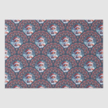 Kawaii Christmas Fox Art Déco Dot Mandala Scallops