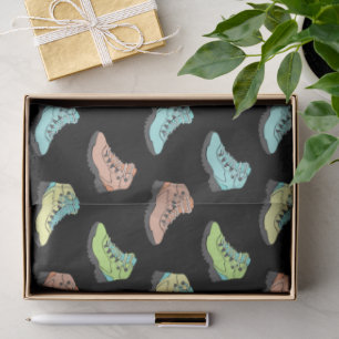 Papier Mousseline Kayaks couleur pastel sur motif noir