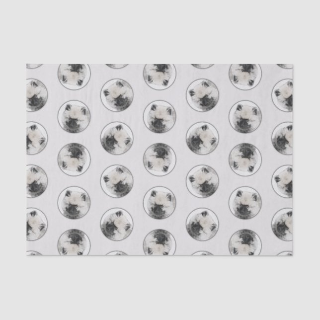 Papier Mousseline Keeshond Dessin Kees Puppy Cute Original Chien Art (Recto)