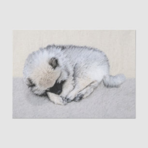 Papier Mousseline Keeshond Sleeping Puppy Peinture Chien Art origina