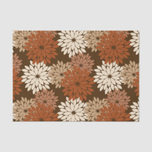 Papier Mousseline Kimono floral moderne imprimé, Brown foncé et bron