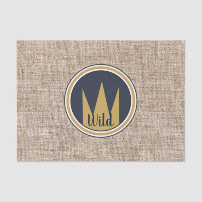 Papier Mousseline King Wild Thing Gold Crown Burlap Anniversaire (Recto)