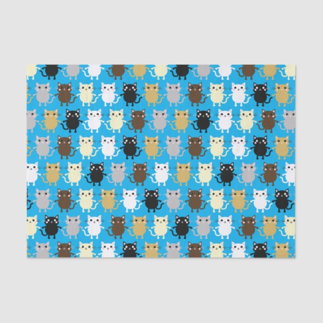 Papier Mousseline Kitty Chat Anniversaire Fête Enfants (Recto)