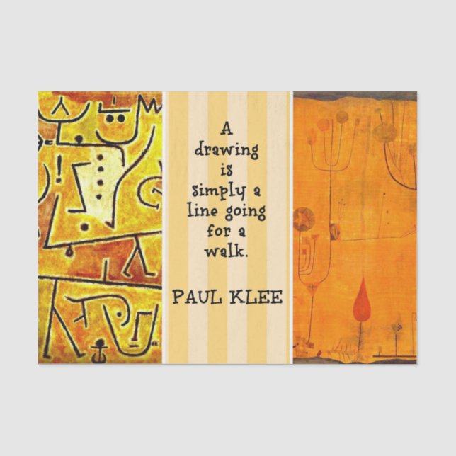 Papier Mousseline Klee - Citation et peintures (Recto)