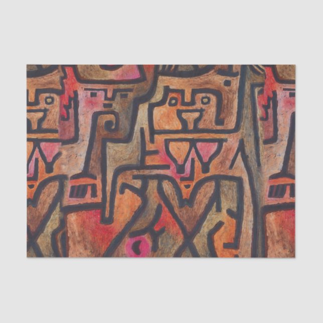 Papier Mousseline Klee Expressionniste Forêt Abstraite Art Moderne (Recto)