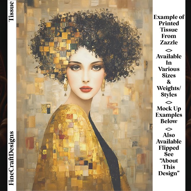 Papier Mousseline Klimt Style Portrait Femme En Or EB5R Découpage (Créateur téléchargé)
