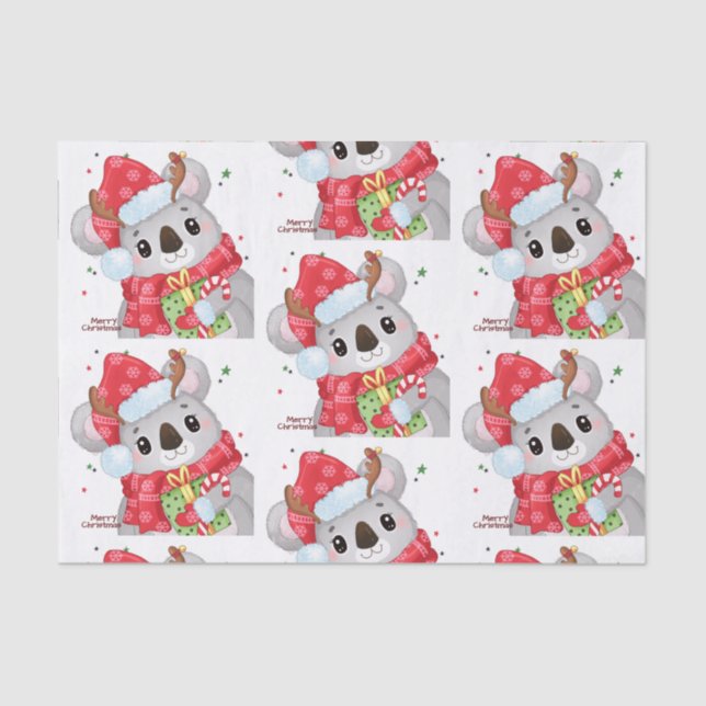 Papier Mousseline koala de Noël avec des armatures (Recto)