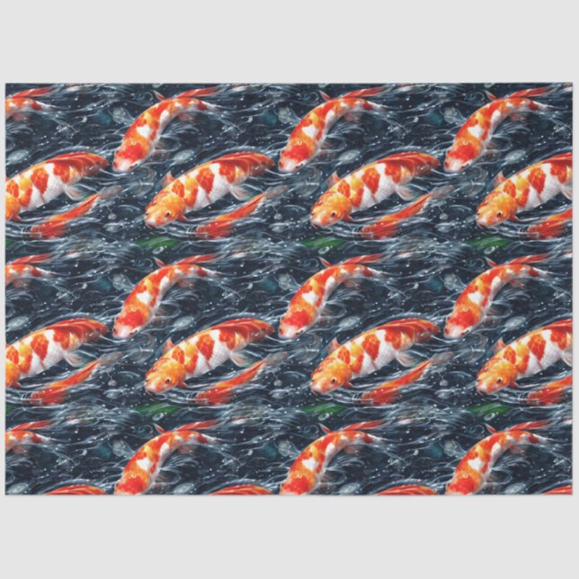 Papier Mousseline koi poissons Design Tissu Papier (Recto)