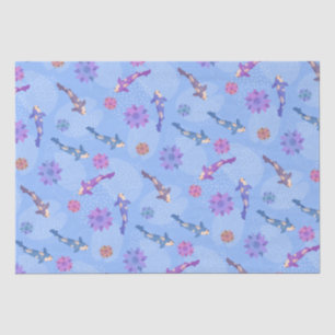 Papier Mousseline Koi Pond bleu cristal