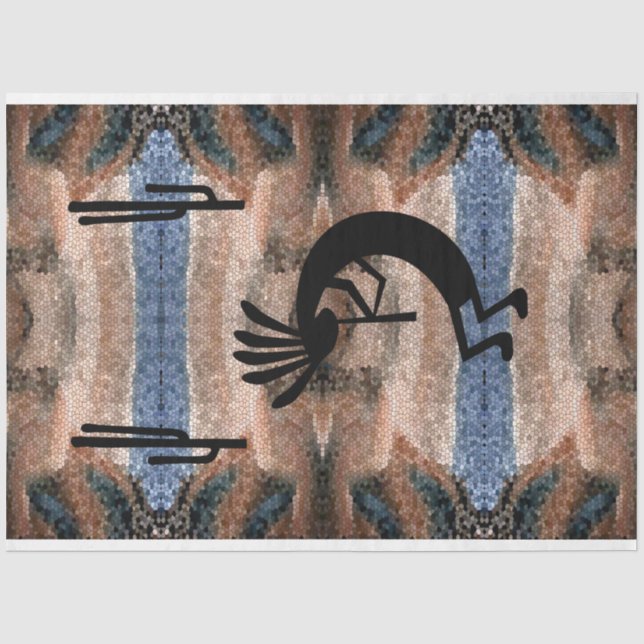 Papier Mousseline Kokopelli Mosaïque du désert sud-ouest 2 Découpage (Recto)