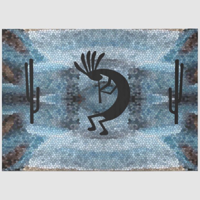 Papier Mousseline Kokopelli Mosaïque du désert sud-ouest Découpage T (Recto)