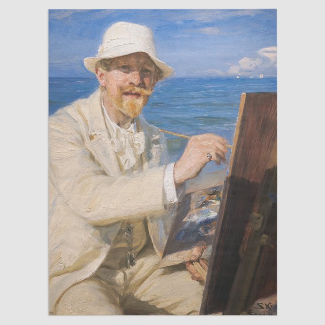 Papier Mousseline Kroyer - Autoportrait à Skagen Beach (Créateur téléchargé)