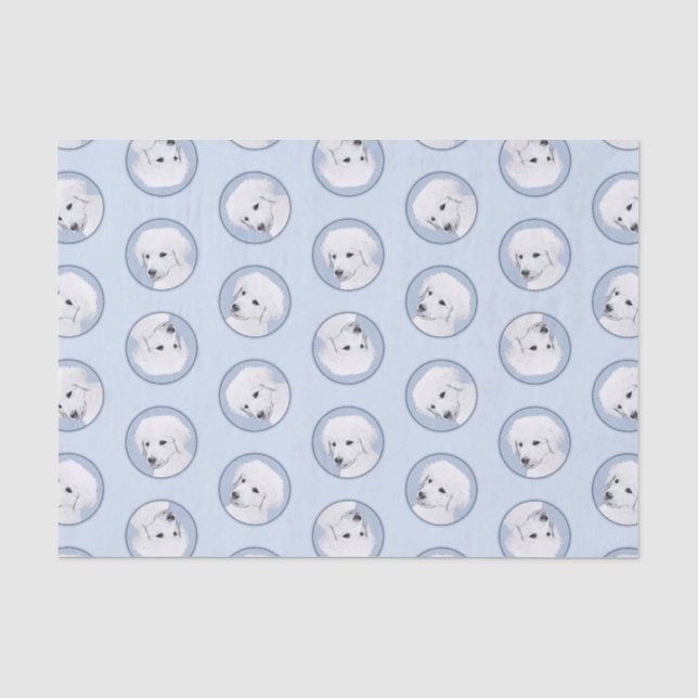 Papier Mousseline Kuvasz Peinture Hongroise Cute Original Chien Art (Recto)