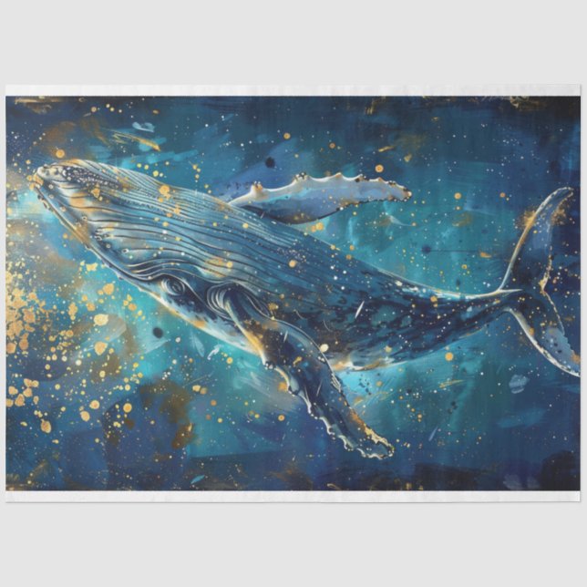 Papier Mousseline La baleine de découpage de l'océan (Recto)