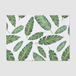 Papier Mousseline La banane d'aquarelle part du motif tropical d'été