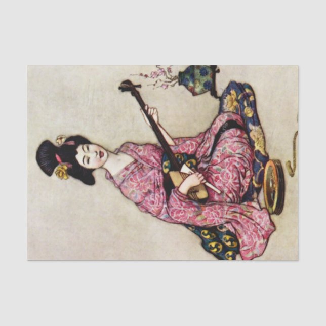 Papier Mousseline "La Belle Danseuse de Yedo" de Warwick Goble (Recto)