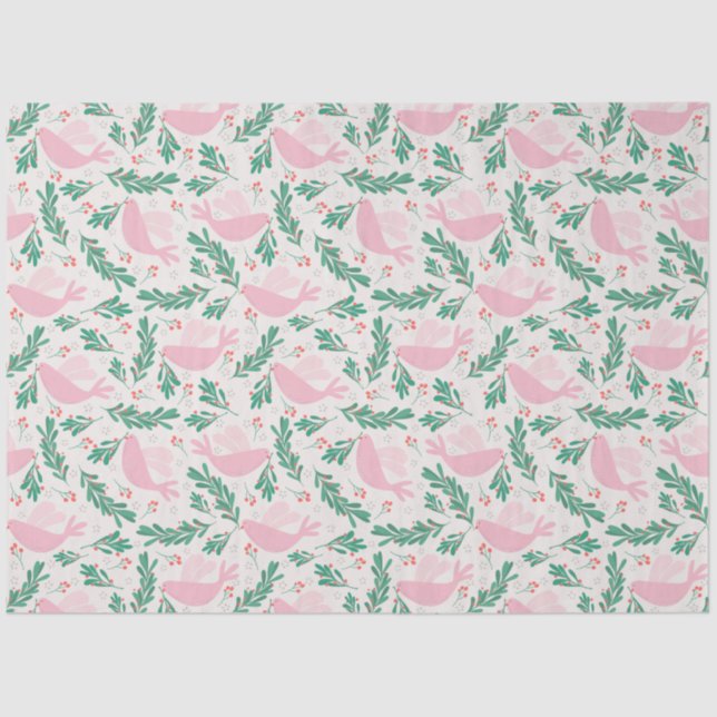 Papier Mousseline La colombe de Noël de la Paix Branche d'olivier ar (Recto)