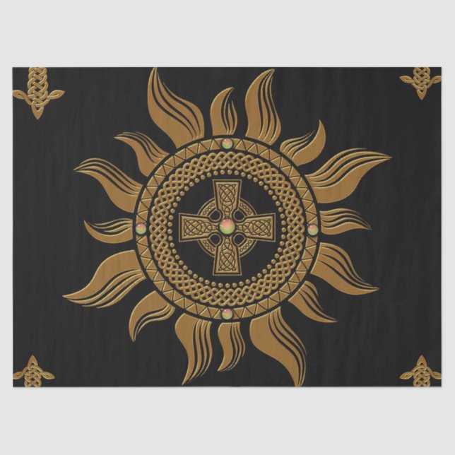 Papier Mousseline La croix céleste dorée. (Recto)